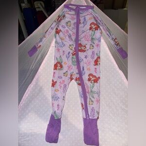 Disney Ariel Kids Footie Pajama - Lavender and Purple